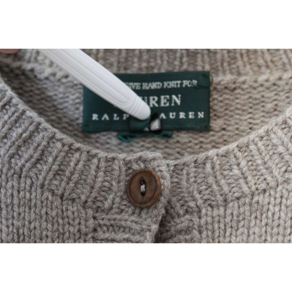 Lauren Ralph Lauren Lambswool Cardigan Hand Knit Mallard Duck Hunting M H13900 - Picture 8 of 11
